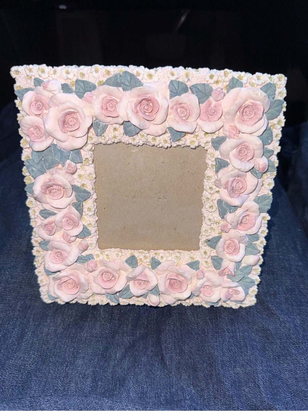 Vintage Rose Border Picture Frame • Pink Floral Cottagecore Decor